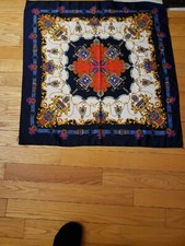 Equestrian Vintage Scarf 34" X 34 " BEAUTIFUL