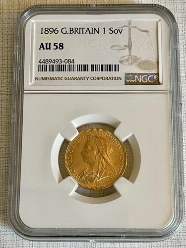 Great Britain 1896 1 Sovereign Gold NGC AU58 SKU# 6991