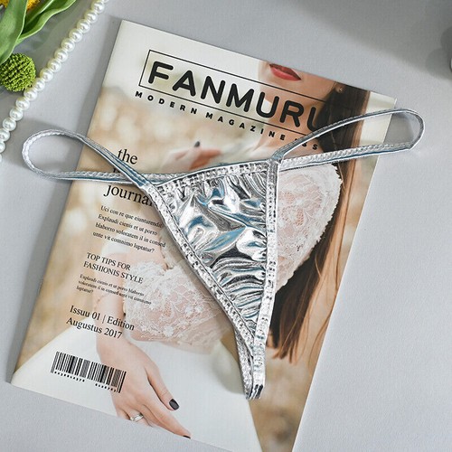 5er-Packungen Menge Unterwäsche Slip Damen Nass Look G String Tangas Höschen frech sexy - Bild 5 von 8