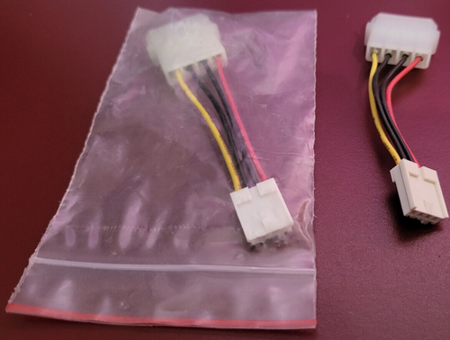 4-pin Molex Male (LP4) to 4-pin Floppy FDD Female (SP4) Power Adapter Cable - Photo 2/2
