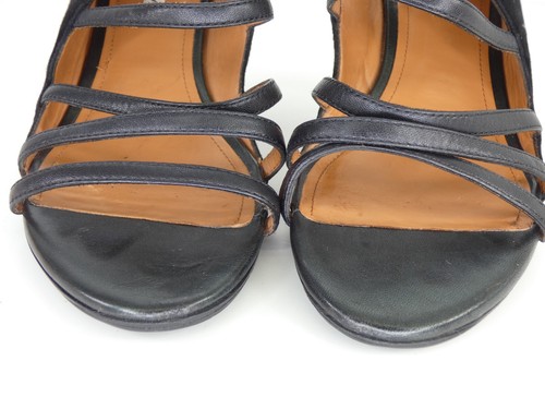 Other Stories Heels Strappy Peep Toe Leather Black Caged Party Sandals Size UK 7 - Picture 9 of 22