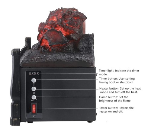 1500W 120V Elektrokamin Scheitholzeinsatz Heizung mit Fernbedienung - Bild 2 von 9
