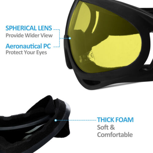 2Pairs Winter Sports Snow Goggles Anti Fog Ski Snowboard Skate UV-400 Sunglasses - Picture 38 of 65