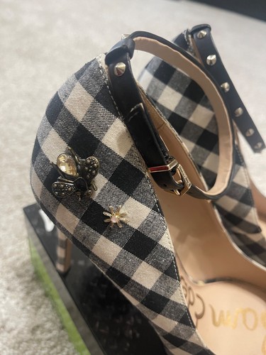 Sam Edelman Women's Hermione Blk/White Ginghm Pump - Picture 3 of 5