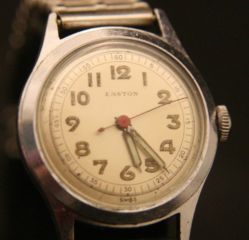 Very rare vintage WWII 1940's ESKA / Easton 17J Swiss men's military wristwatch - Picture 3 of 13