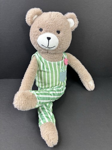 Hanging Teddy Bear w/Overalls Easter Plush Stuffed Animal 16” - Picture 2 of 8
