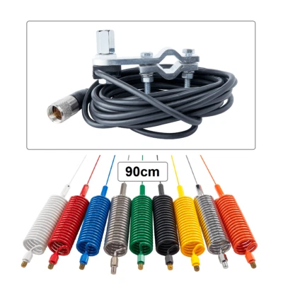 MOONRAKER Mini Springer Tornado Stinger CB Antenna + Flat Bar Mirror mount Kit CB Aerial