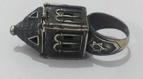 Anillo Judaica 84 plata boda judía nupcial. ruso? - Imagen 4 de 12