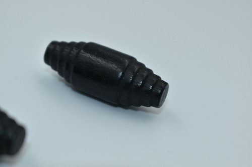 2 Black Wood Toggle Buttons Wire Shank Military Coat Jacket Wooden VTG 1.25" - Picture 7 of 17