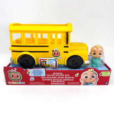 Cocomelon Official Musical Yellow School Bus with Sound and 3-inch "JJ" Figure