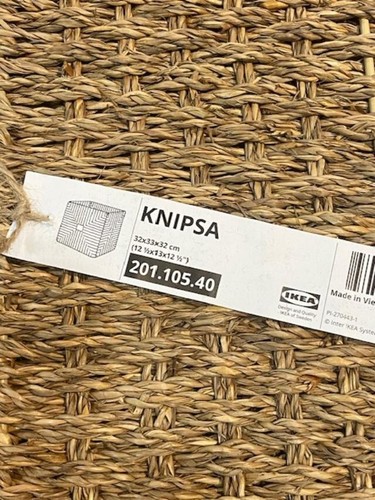 Ikea KNIPSA Aufbewahrungskorb handgewebt Seegras 12 1⁄2x13x12 1⁄2"" 201,105,40 - Neu mit Etikett - Bild 2 von 5