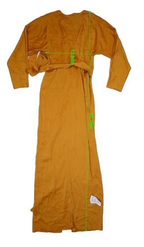 ASOS Design Satin Scoop Neck Maxi Dress Cut Out Waist Detail Gold Womens US 6 - Picture 2 of 8