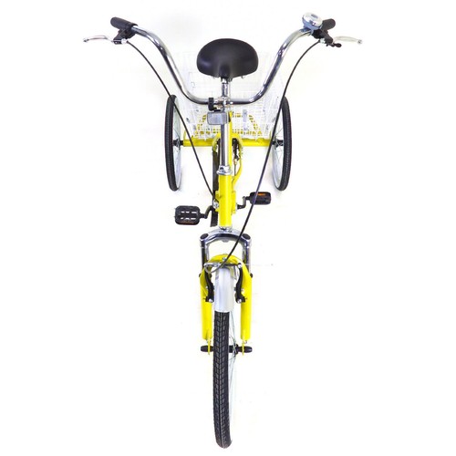 Triciclo plegable de 20 pulgadas para adultos de una sola velocidad para 3 ruedas para adultos con cesta - Imagen 8 de 10