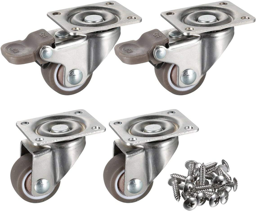 Bayite 4 Pack 1" Low Profile Casters Wheels Soft Rubber Swivel Caster with 360 D - Picture 10 of 12