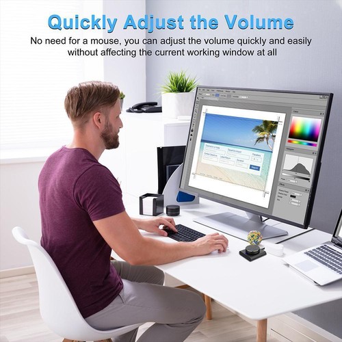 1x USB Computer Volume Controller Audio Volume Control Knob Adjust Q9M5 - Photo 8/10