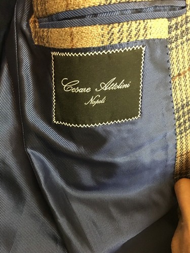 Cesare Attolini Jacket Brown And Navy Wool Two Button Size 40 - Picture 8 of 8