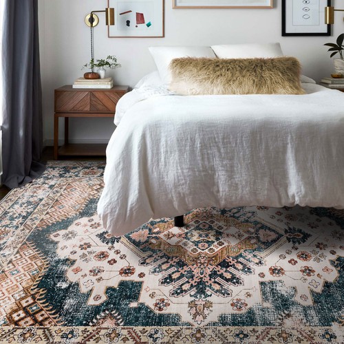 Deal Extra Large Rug Pink Blue Soft Allover Blossom Carpet Corridor Runner Rugs - Picture 21 of 44