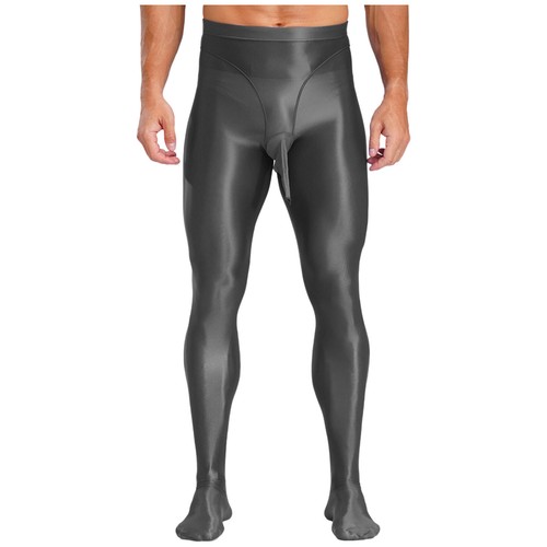 Collant uomo lucido trasparente vita alta setoso rigonfiamento marsupio collant da notte - Foto 17 di 63