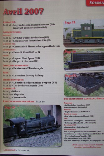 2007 RAILWAY MODEL TRAIN MAGAZINE LOCO MAGAZINE N° 717 - Picture 2 of 2
