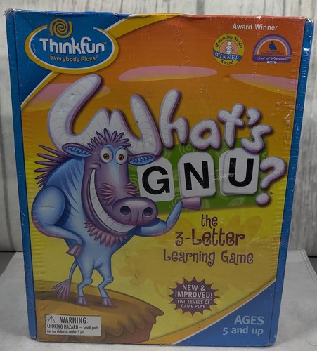 ThinkFun What's Gnu 3 Letter Learning Game - Kids - 2004 Sealed - Formative Fun. - Picture 1 of 3
