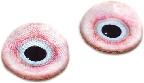 Par de ojos de vidrio de media esfera zombi inyectado en sangre cúpula alta para arte de joyería de taxidermia - Imagen 1 de 4