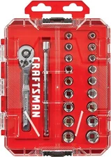 Craftsman 20Pc 1/4" Drive Ratchet & Socket Set Tool Wrench SAE Inch Metric Case