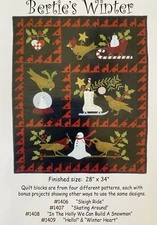 Bertie's Winter Christmas Wool Applique COMPLETE Quilt Pattern 1-4 Primitive
