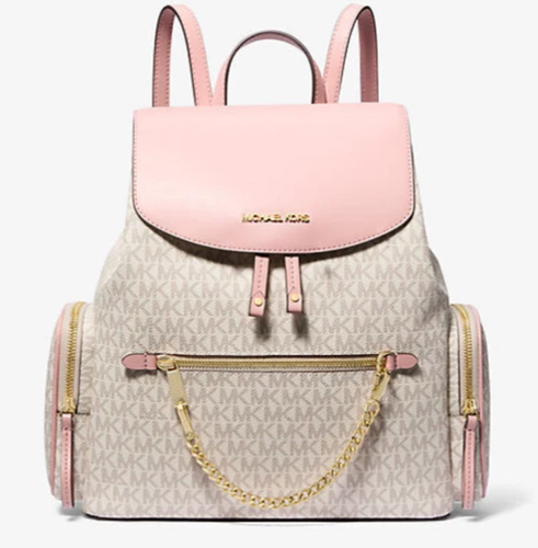 MICHAEL KORS JET SET LARGE LOGO CHAIN BACKPACK $558 AUTHENTIC MK NEW - Picture 3 of 26