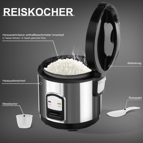 Multikocher mini 400W Edelstahl Reiskocher Schnellkochtopf Dampfgarer Reis - Bild 5 von 10