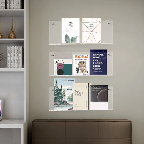3 Tier Wall Mount Shelves Storage Rack Floating Display Bookshelf Home Decor New - Picture 15 of 16