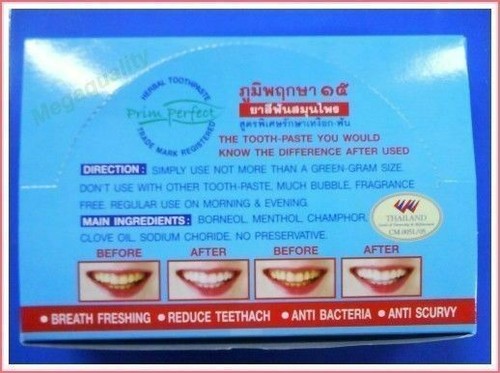 PRIM PERFECT 100% Natural Herbal Toothpaste Anti Bacteria Bad Breath Decay - Picture 3 of 3