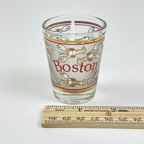 Boston Lobster Shot Glass Golden Decorative Collectible Red Gold - Picture 8 of 10