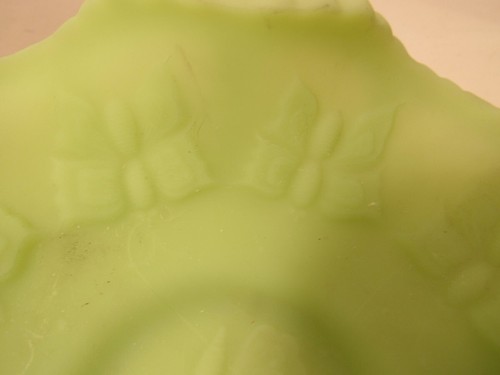 VTG FENTON GREEN SATIN JADEITE CANDY DISHES-DINNER BELL & BIRD (EZS002533) - Picture 11 of 12