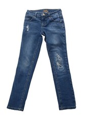 Justice Girls Jeans Size 7 Distressed Denim Super Skinny Simply Low
