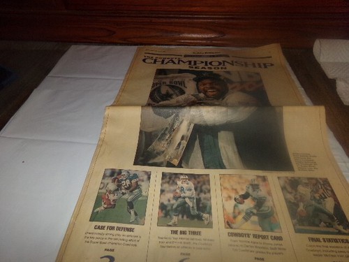 De colección Dallas Morning News Dallas Cowboys Super Bowl 27 con póster del equipo 1993 - Imagen 3 de 15