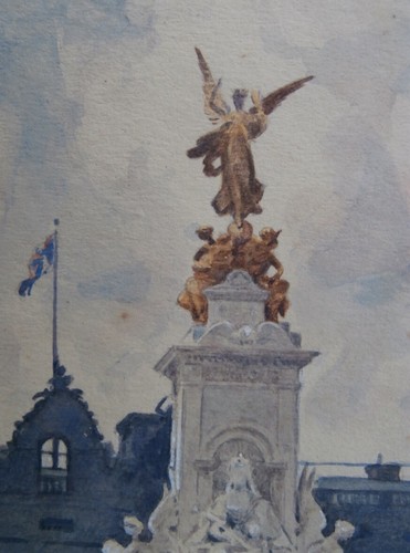 Buckingham Palace Antique 1911 Watercolor Painting By D.C. Artist Bladen Snyder - Picture 10 of 12