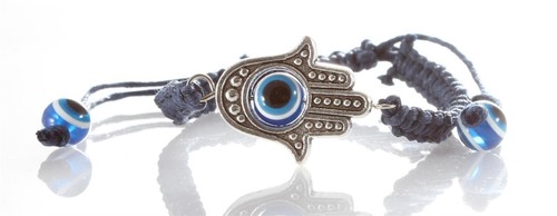 Set 1 HAMSA gegen BÖSES AUGE Kordel BLAU Schmuck Glücksbringer der Kabbala - Bild 9 von 10