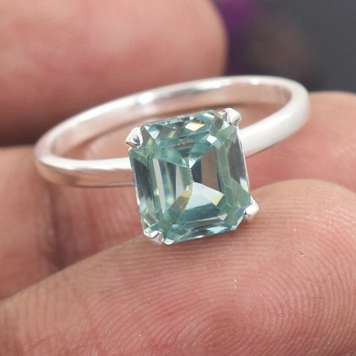 Certified 2.50 Ct Asscher Cut Blue Diamond Solitaire Ring-VIDEO - Picture 3 of 9