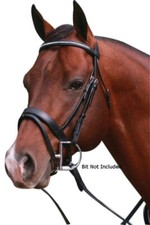 Krystal Bridle Hanoverian Nose Band with Reins Black or Brown Pony/Cob/Full 