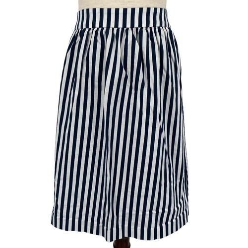 ANN TAYLOR Vertical Striped A Line Skirt Blue White Size 4 Petite Nautical Chic - Bild 3 von 6