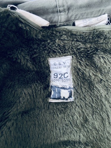 French Army Parka Coat, Hooded, removable fleece lining, 36" Chest - Picture 3 of 5