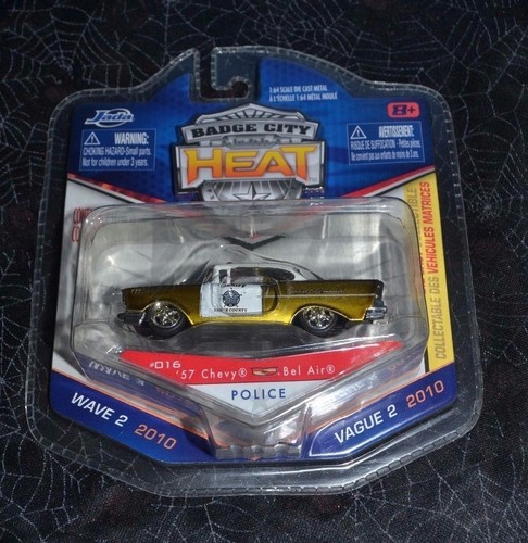 2010 JADA TOYS BADGE CITY HEAT '57 CHEVY BEL AIR POLICE UNIT 38 #016 - Picture 1 of 2