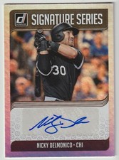 Nicky Delmonico 2018 Donruss Signature Series Silver Holo Foil Auto - White Sox