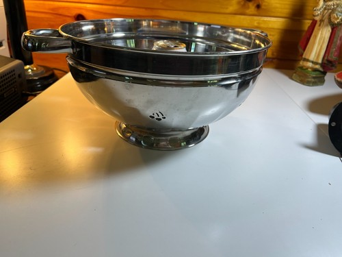 Large Sitlax 12.5" Stainless Steel SS Strainer Colander Cherry Cherries Motif - Picture 6 of 11