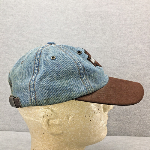 Harley Davidson Denim Suede Hat Cap Adjustable Denim Strap W/ 2003 20 YEARS PIN - Picture 3 of 10