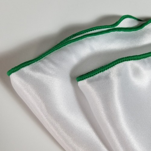 NEW - Men's White Satin 2-in-1 Pouf Round Pocket Square - More Colors - Picture 36 of 71