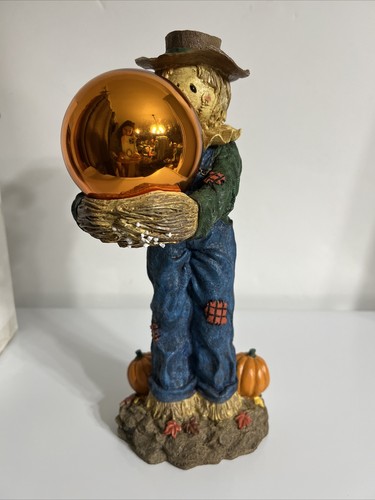 "Estatuilla de bola de esmalte de espantapájaros de 13,5"" y calabaza de Halloween con caja original Stryo Keeper" - Imagen 4 de 13