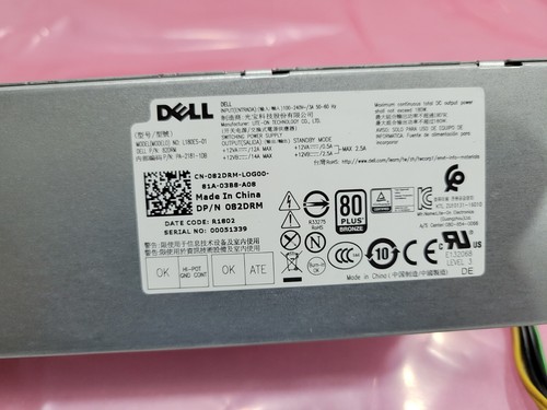 82DRM Dell Optiplex 3050 5050 7050 180W Power Supply - 082DRM/82DRM - Bild 2 von 4