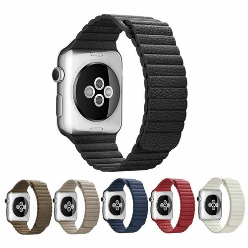 41 38 45 44mm Magnetic Leather Loop Strap Apple Watch Band Series 7 6 5 4 3 2 1 - Picture 4 of 37