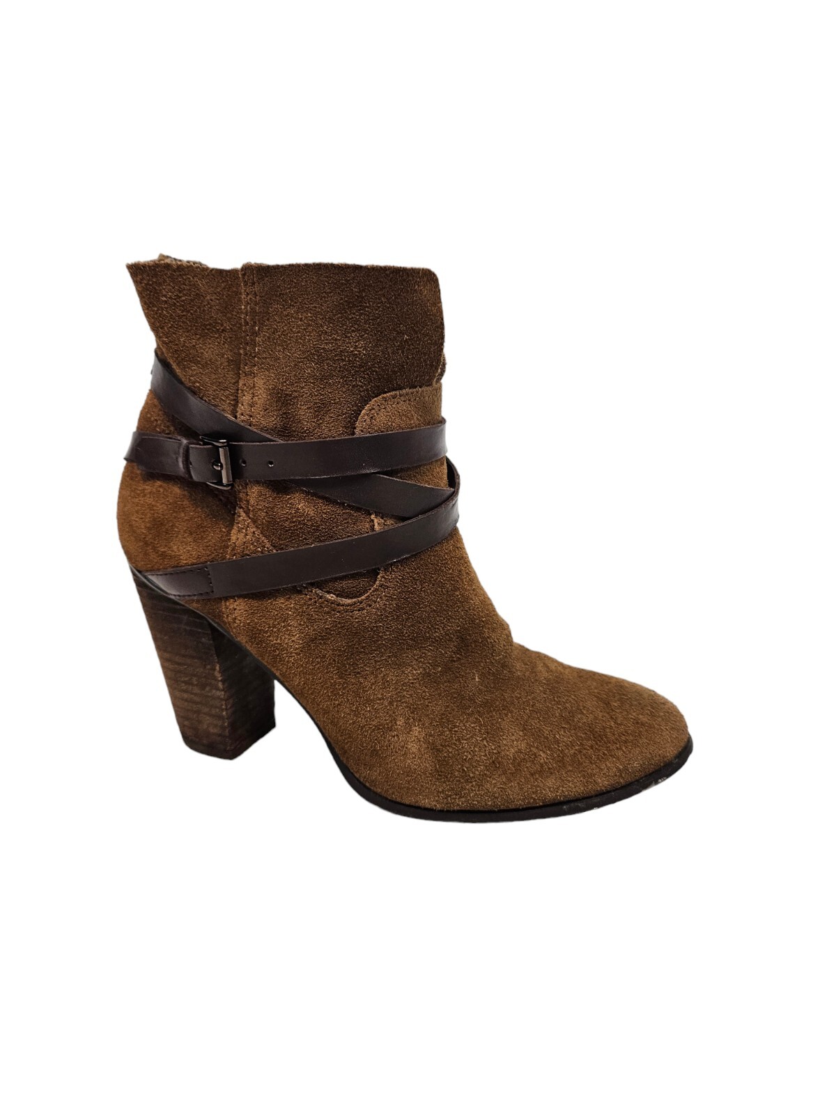 Carlos by Carlos Santana Miles Suede Ankle Boots Chestnut Size 6.5 Women's Shoes